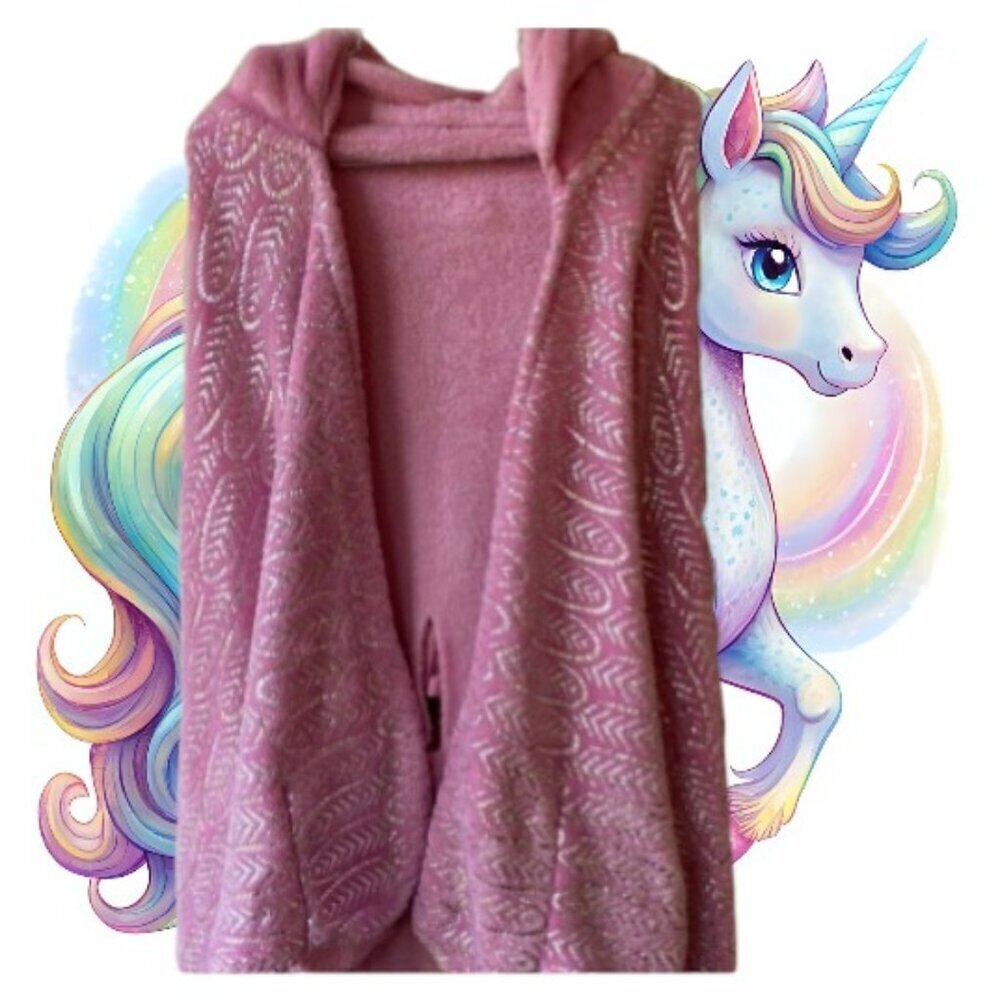 Justice Silver Sparkle Unicorn Design Blanket Wrap